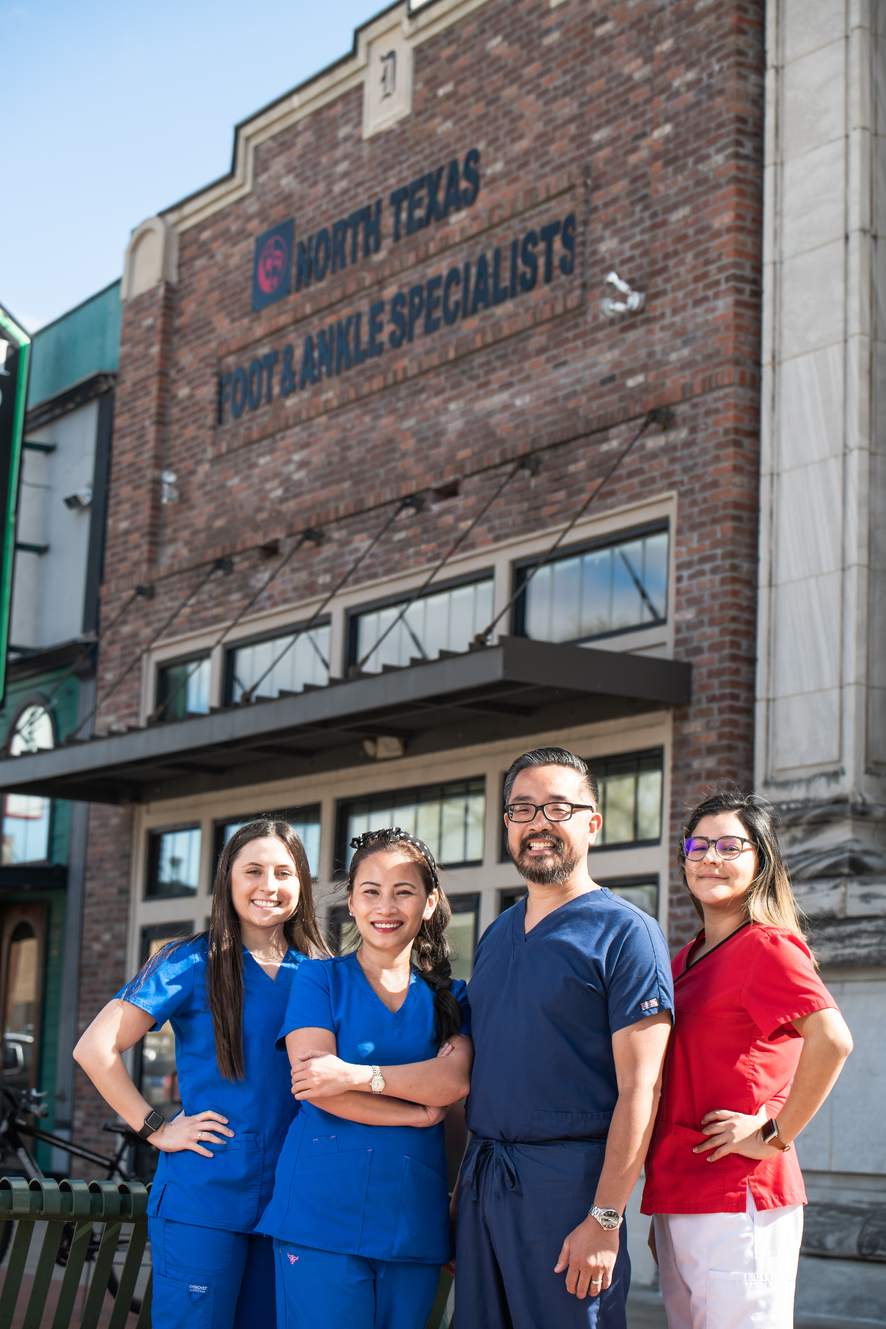 North Texas Foot & Ankle Specialists team outside their clinic
